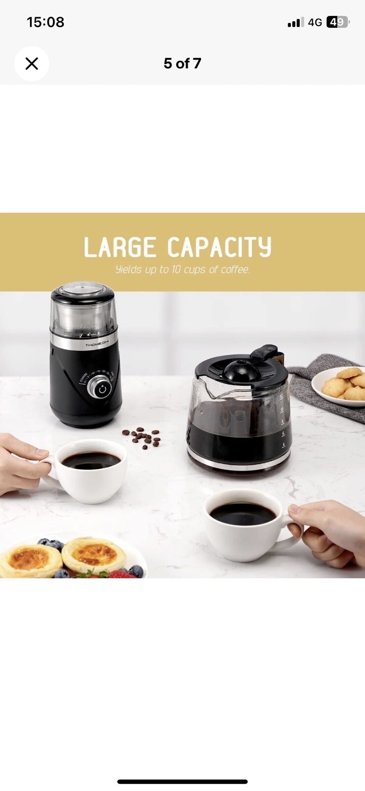 TWOMEOW Coffee Grinder, Adjustable Electric Spice Grinder eBay