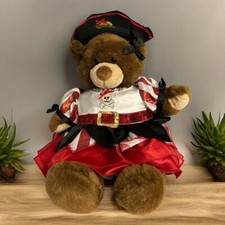 Build A Bear Teddy With Pirate Outfit Red Black Female Skirt Clothes Plush BAB