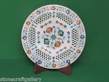 Marmo Piastra Inserto Pietra Dura Lavoro Bianco Pietra Artigianato Arredo Casa