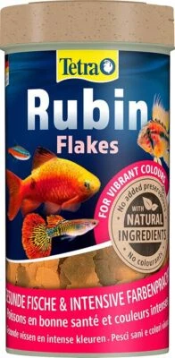MARINA Tetra Rubin Flakes - Farbverstärkendes Flockenfutter für Fische, 250 ml Dose