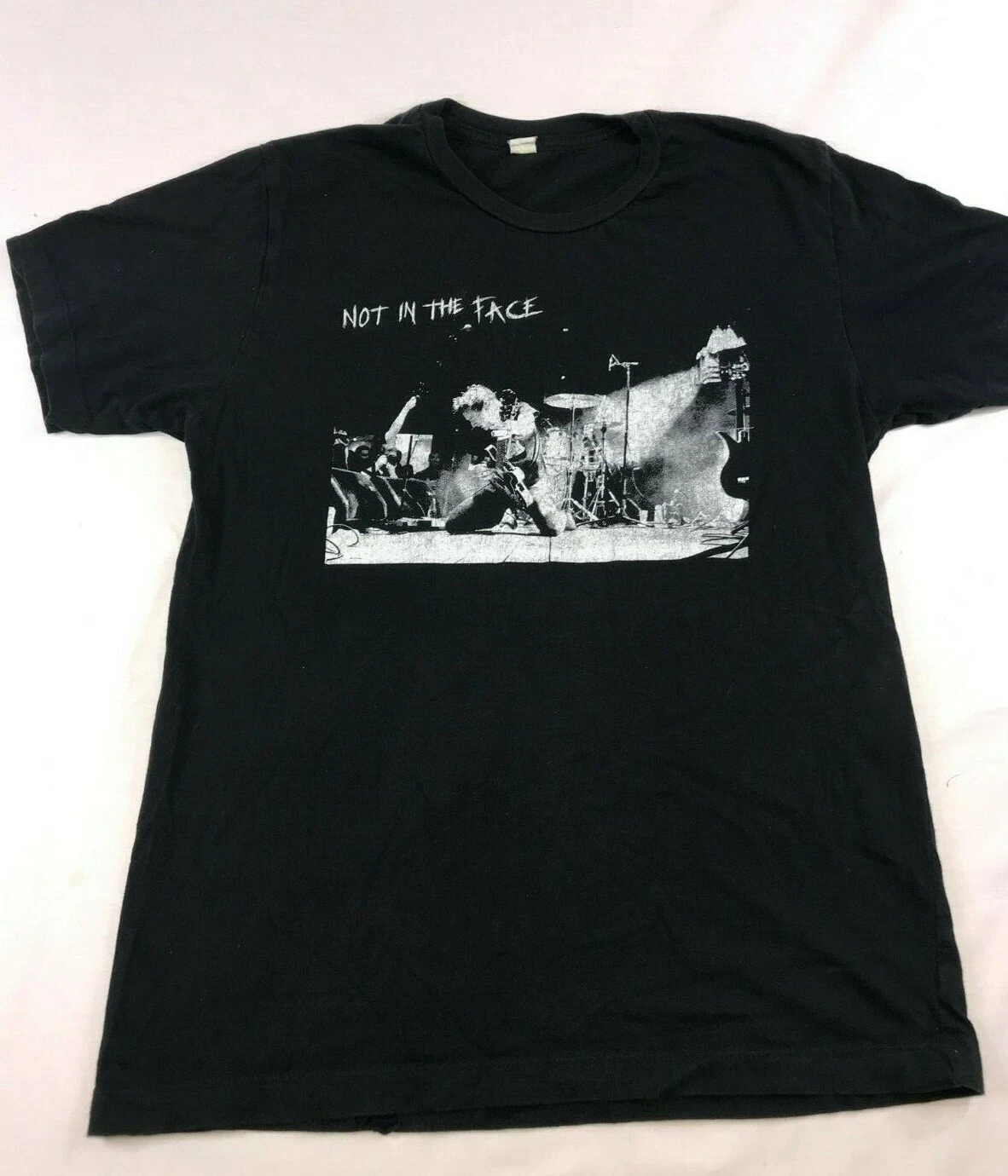 Not In The Face TShirt Small Black Short Sleeves Black and White Concert Band