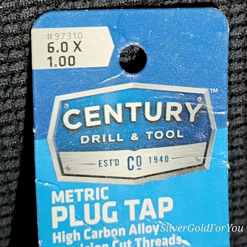 TWO Metric Plug Taps 97310 6.0x1.00 High Carbon Alloy Century Drill Bit Tool 6x1 - Picture 3 of 5