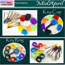 Key Caps ring Tags Rubber Key Identifier Cover, Color Coded Key ID