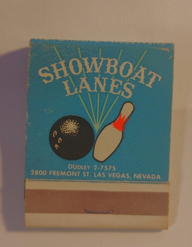 Vintage Showboat Lanes Matchbook - Las Vegas, NV - UNSTRUCK!