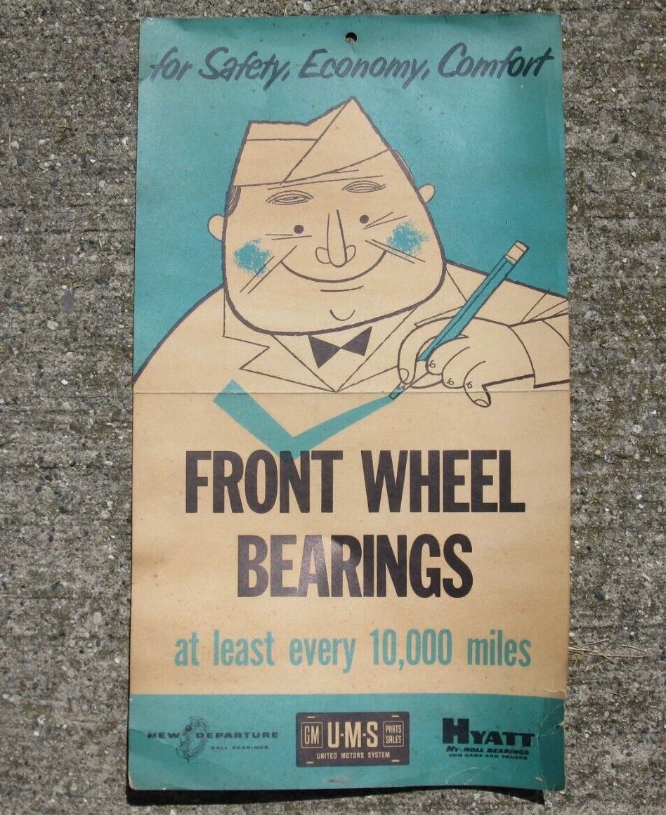 Vintage 1960s HYATT HY-ROLL BEARINGS Advertisement Sign 17