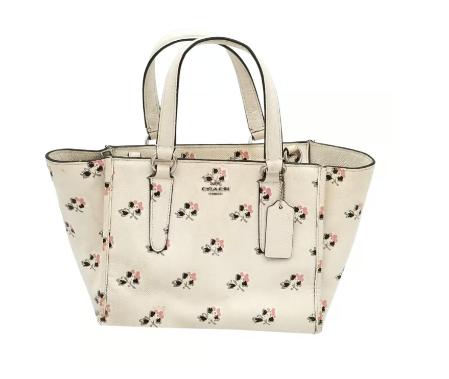Coach Crosby Mini White Floral Print Tote/Satchel Bag w/Zipper Top