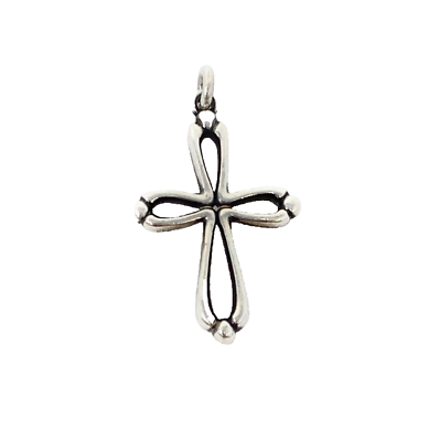 James Avery Retired Open Cross with Buds 925 Silver Charm