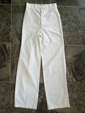 VTG Original Pants Kids Girls 20x26 White Slim Straight High Waist Flower Pocket