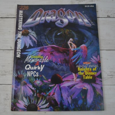 D&D ADVENTURE RPG AID MAGAZINE DRAGON #226 KNIGHTS OF THE DINNER TABLE NICE!
