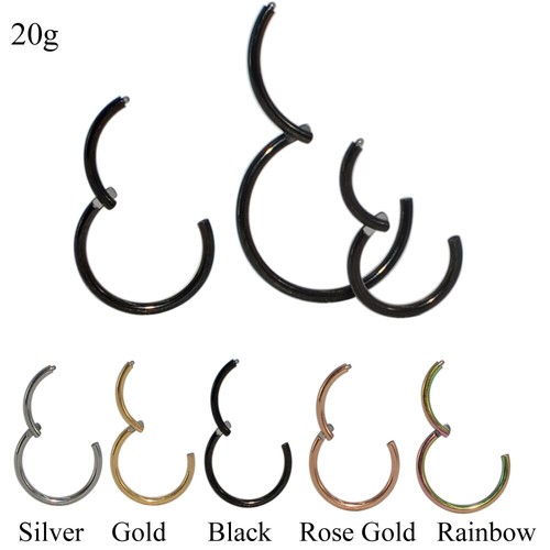 Thin 20g 18g Surgical Steel 10mm Sleeper Hinged Clicker Segment Ring Earing Hoop - Picture 4 of 4