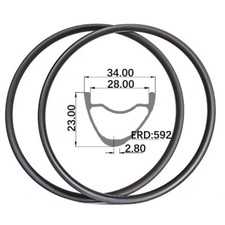 Superlight 29er XC MTB Carbon Rims Asymmetric Tubeless Bicycle Wheels 1PCS