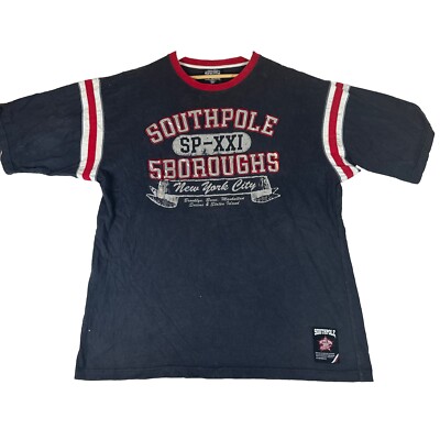 Y2K Southpole 5 Boroughs NY Shirt Men's XL Black Gothic Hip Hop