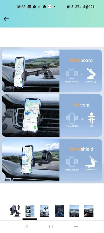 Cell Phone Holder for Car Dashboard Car Mount [4.0 Version & Ultra Stable]... - Image 2 of 4