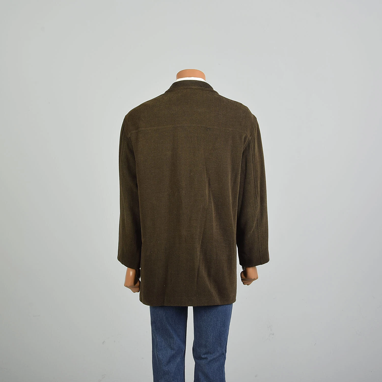zegna 2000s herringbone patch pocket made in italy coat jacket