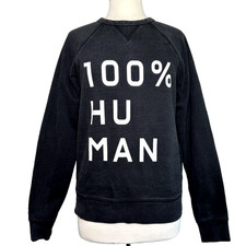 Everlane Sweatshirt Women's Small Sweater Long Sleeve Crew Black 100 Human