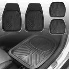 4PC Universal Fit PVC Rubber Deep Dish Car Floor Mats Heavy Duty All Weather Mat