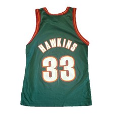 Seattle SuperSonics Jersey Hersey Hawkins Medium 40 Mens Champion Vintage Green