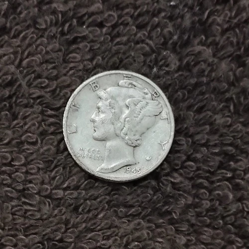 1945 Mercury Dime Winged Liberty Head 90% Silver Fine-Condition