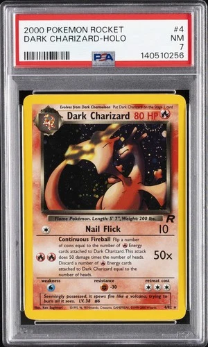 2000 POKEMON ROCKET #4 DARK CHARIZARD-HOLO PSA 7