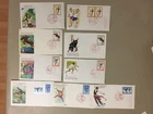 Nine SPORTJapan fdceach two and rgee w/same stamps diff pictures