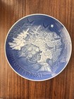 Bing & Grondahl Jule After 1981 Christmas Peace Denmark B&G Blue Plate 7" — photo 1
