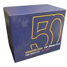 Brightin Star MF 50mm f/1.4 Lens for Canon EOS M EF-M Mount – Manual Focus Prime