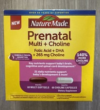 Nature Made Prenatal Multi  Choline Folic Acid 265 MG 120c - SHIPS FREE