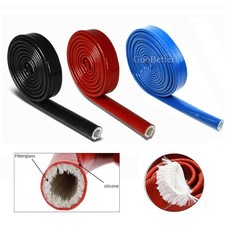 Fire Sleeve Braid Flame Heat Shield Protective for Oil Fuel Lines Black Red Blue