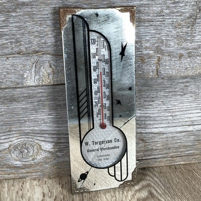 Vintage Thermometer Mirror General Merchandise Portland, No. Dak.