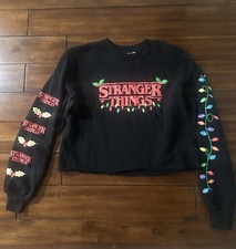 Stranger Things Black Crew Neck Sweatshirt Ladies XL