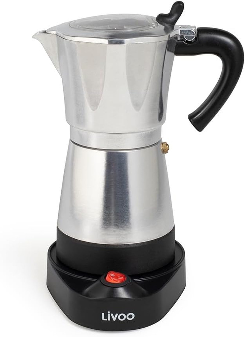 Caffettiera Livoo DOD117A Elettrica 6 Tazze - Moka 300ml Alluminio
