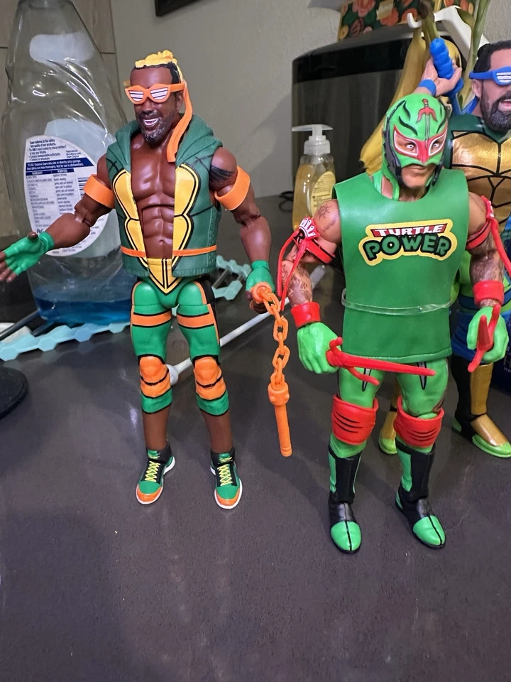 WWE TMNT ÉLITES 3 TOTAL TORTUGAS NINJA MUTANTES ADOLESCENTES Foto 3 de 4