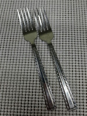 (2) Cambridge 'Tailor' Salad Fork 7'' Glossy Shipping $5 Flat Or Free w/4+ Units