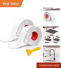 Caulk Tape Waterproof Self Adhesive, 2 Rolls White Caulking Sealant Strip for...