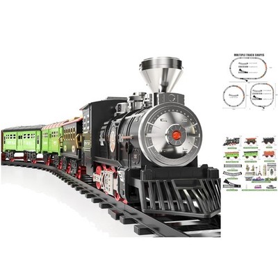 Large Kids Train Toy with Lights, Sounds & 3 Track Configurations - Perfect Gift