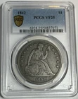 1842 Seated Liberty Dollar $1 PCGS VF25 Problem Free Original Silver US Coin