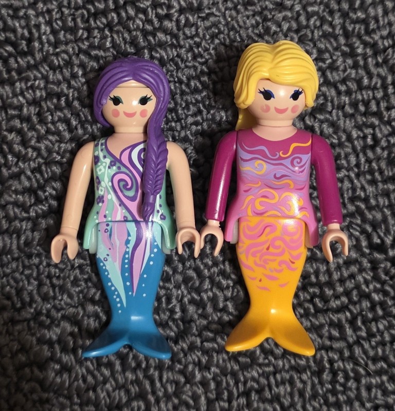 Playmobil Princess Mermaid Purple Hair Yellow Hair Aqua Blue Tail Orange Tail