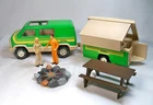 Mini Tonka Play People: 1978 Van And Pop-Up Camper Trailer Set ~ L@@K
