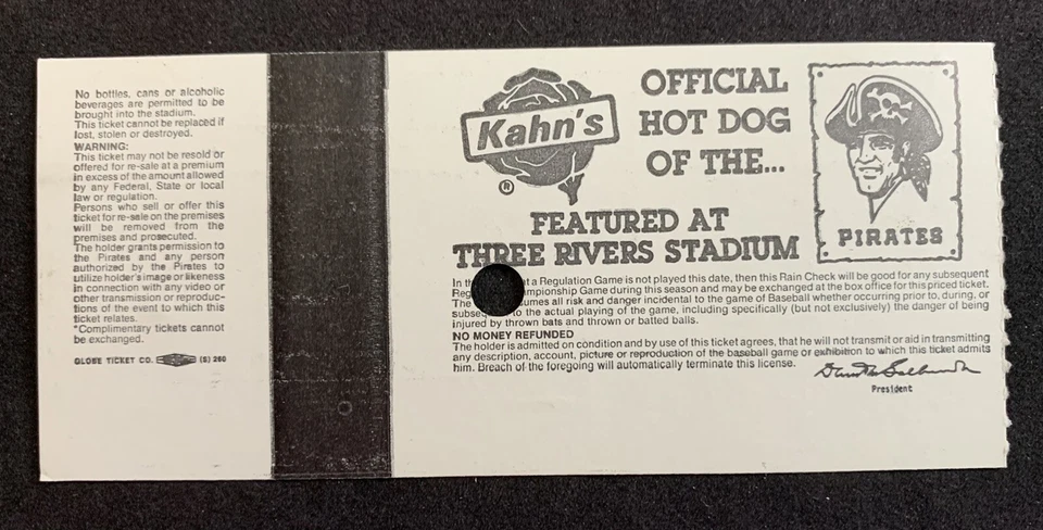 Vintage 1984 Pittsburgh Pirates vs. NY Mets Three Rivers Stadium Game Ticket - Image 2 of 2