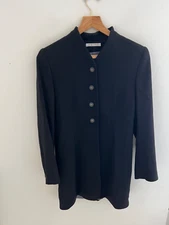 Louise Kennedy Ladies UK 10 Black Jacket Blazer Wool Blend