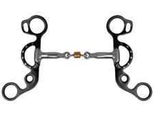Showman Short Shank Three-Piece Sweet Iron Snaffle Bit w/ Copper Roller