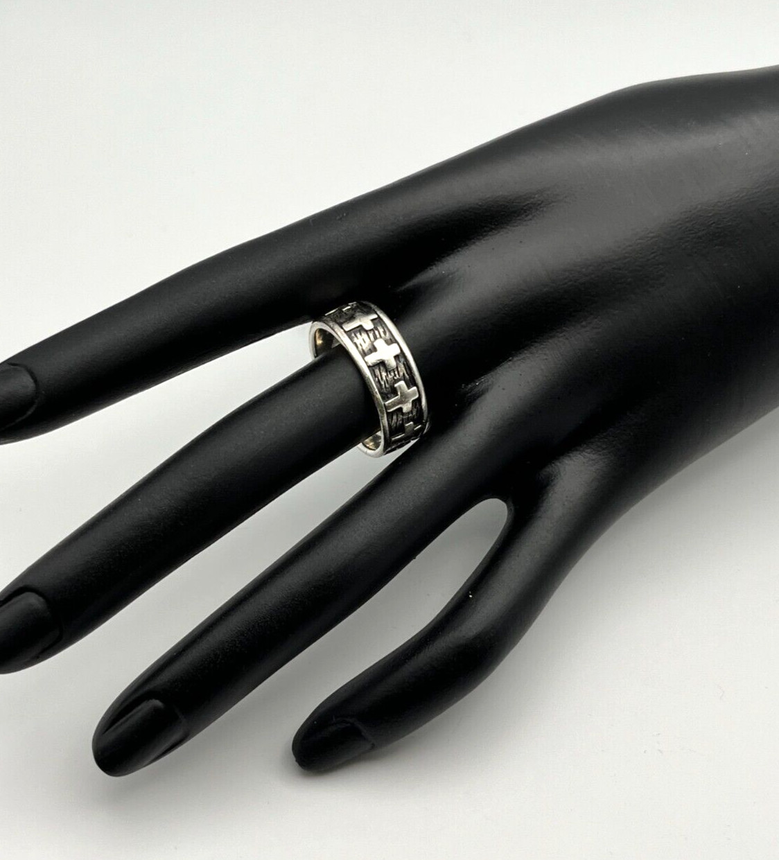 Solid Sterling Silver 925 embossed CHRISTIAN CROS… - image 1