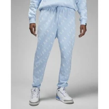 Nike Air Jordan Fleece Pants Joggers All Over Print Ice Blue Size L DV7646-485