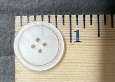 #492 Vintage 6 White BUTTONS Plastic 4-Hole Flat 7/8" 22mm