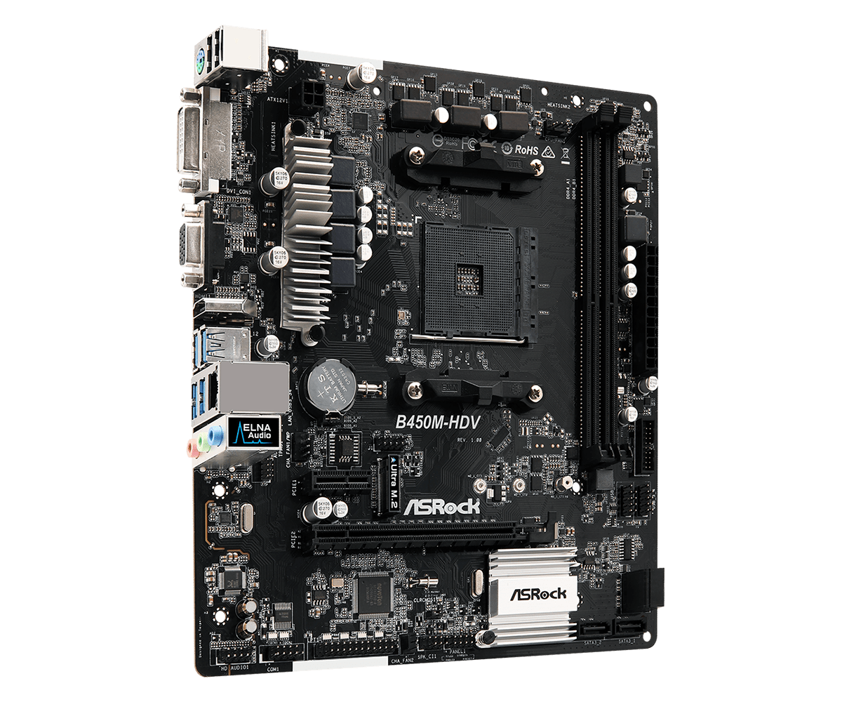 ASRock B450M-HDV マザーボード Amazon.com: B450M-HDV R4.0 AMD B450 AM4 Socket Ryzen 2000 - 5000