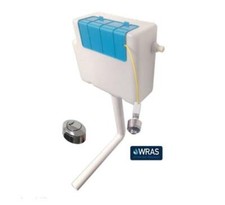 Cable Concealed Dual Flush WC Toilet Cistern 3/6L Front Access +Black Button 