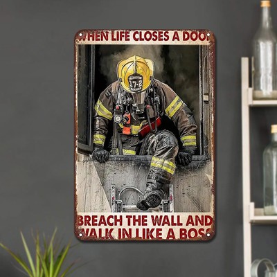 Metal Breach The Wall Blechschild rechteckig Eisen Gemälde Wanddekoration 20 x 3