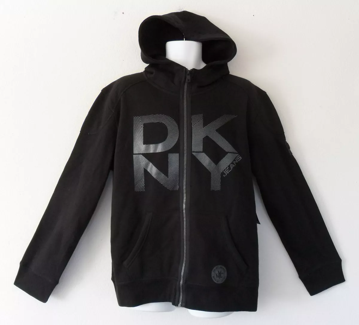Donna Karan DKNY jean NYC NEW YORK CITY FLEECE Jacket HOODY Sweat