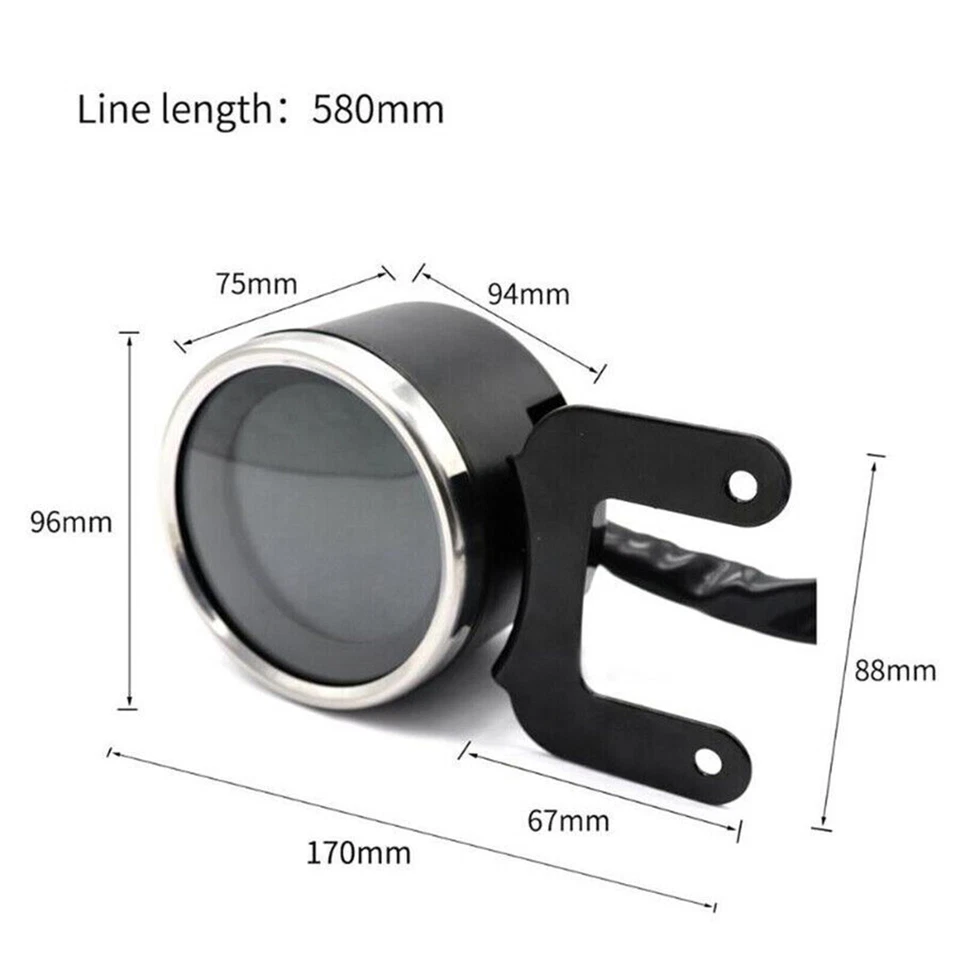 Digital LCD Motorcycle Odometer Speedometer Tachometer Gauge Meter Universal 12V - Image 4 of 4