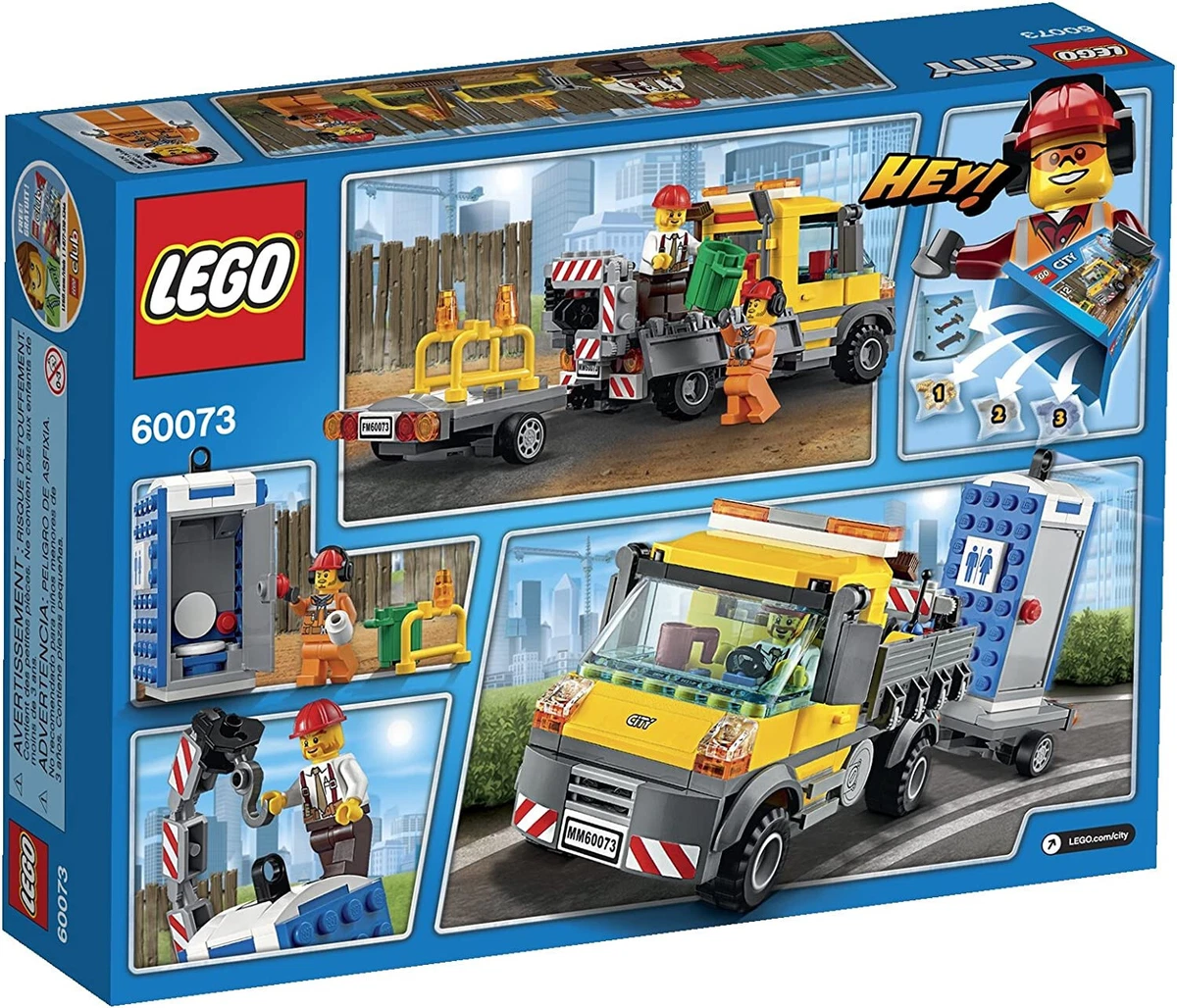 Antage suppe pilfer NEW* LEGO City Service Truck 60073 Construction Worker Crane Trash Can  Potty 673419230568 | eBay